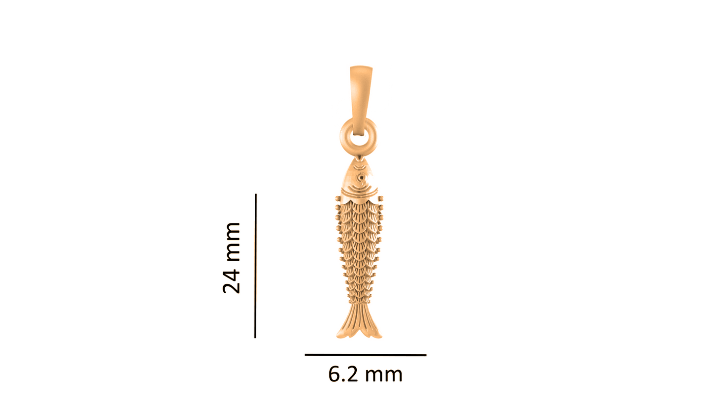 22KT Gold Plated Sterling Silver (92.5% purity) Stylish and Fashionable Fish Chain Pendant (Locket with Rope Chain)
