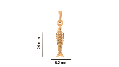 22KT Gold Plated Sterling Silver (92.5% purity) Stylish and Fashionable Fish Chain Pendant (Locket with Rope Chain)