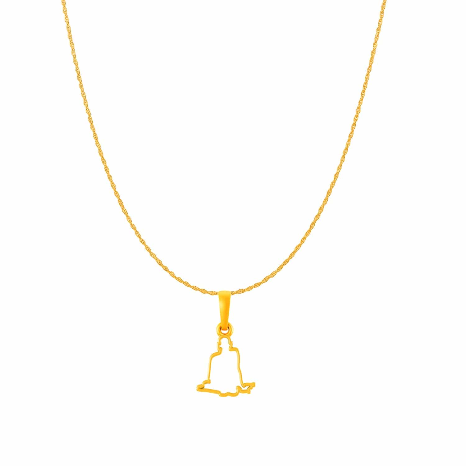 22KT Gold Plated Sterling Silver (92.5% purity) Spiritual Swami Samarth Chain Pendant (Pendant with Rope Chain) for Men and women Pure Silver religious Swami of Akkalkot Swami Smarth Chain Locket for Good Luck, Health & Wealth