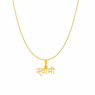 22KT Gold Plated Sterling Silver (92.5% purity) Spiritual Swami Samarth Chain Pendant (Pendant with Rope Chain) for Men and women Pure Silver religious Swami of Akkalkot Swami Smarth Chain Locket for Good Luck, Health & Wealth
