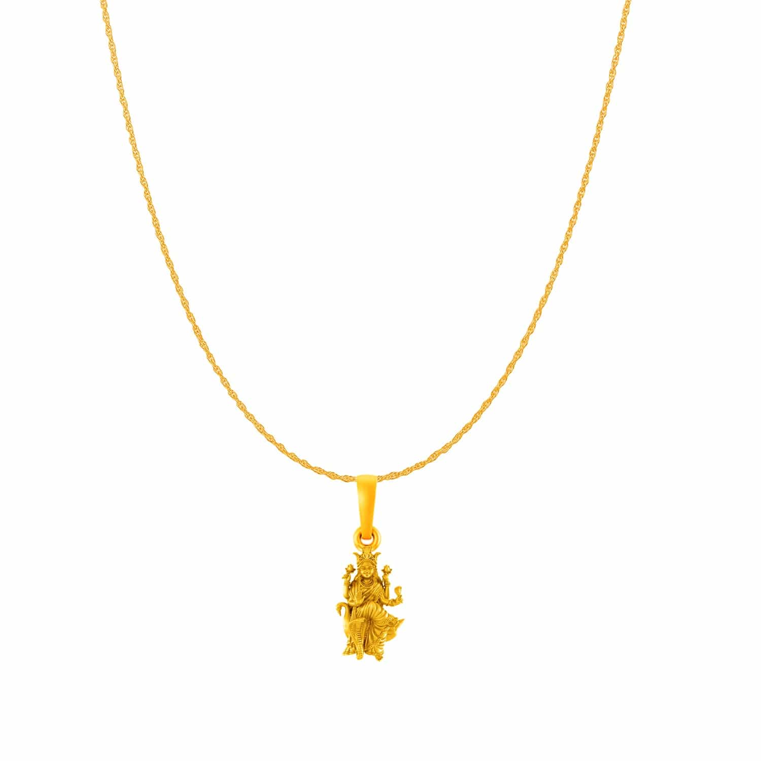 22KT Gold Plated Sterling Silver (92.5% purity) Goddess Mansa Devi Ji chain Pendant (Pendant with Rope Chain) for  Women Pure Silver Maa Mansa Devi Shaktipeeth chain Locket for Good Health & Wealth
