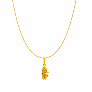 22KT Gold Plated Sterling Silver (92.5% purity) Goddess Mansa Devi Ji chain Pendant (Pendant with Rope Chain) for  Women Pure Silver Maa Mansa Devi Shaktipeeth chain Locket for Good Health & Wealth