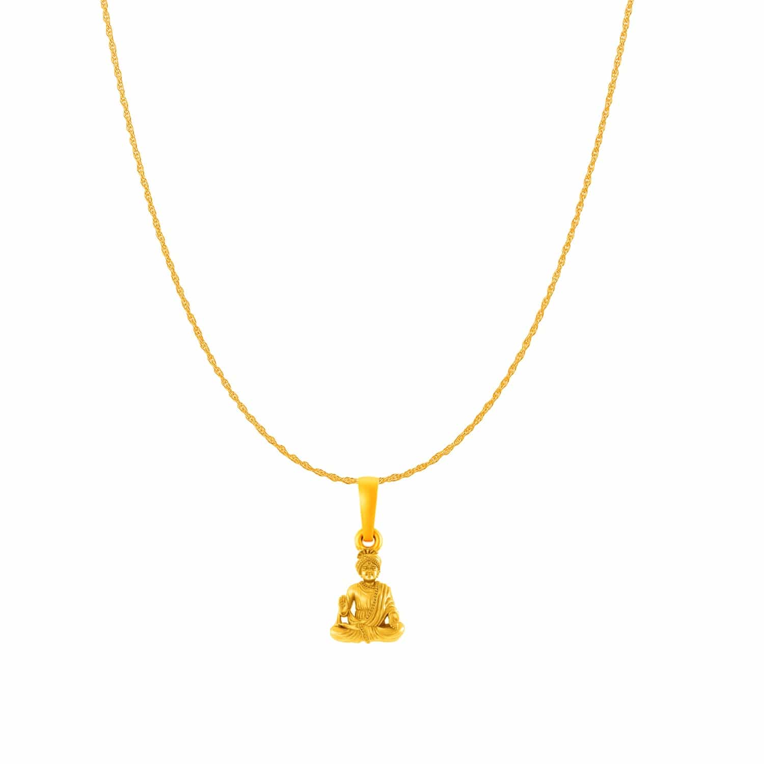 22KT Gold Plated Sterling Silver (92.5% purity) God Swaminarayan Chain Pendant (Pendant with Rope Chain) for  Women Pure Silver Swaminarayan Chain Locket for Good Health & Wealth
