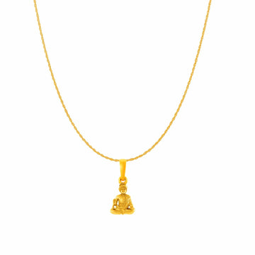 22KT Gold Plated Sterling Silver (92.5% purity) God Swaminarayan Chain Pendant (Pendant with Rope Chain) for  Women Pure Silver Swaminarayan Chain Locket for Good Health & Wealth