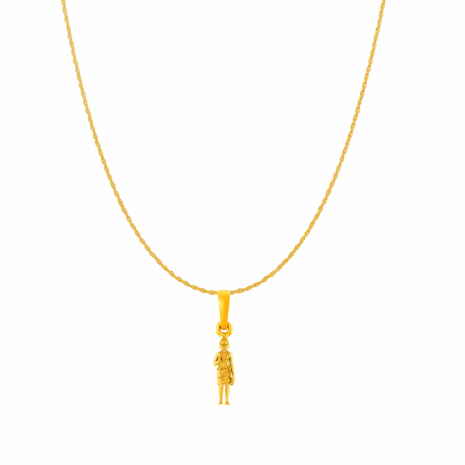 22KT Gold Plated Sterling Silver (92.5% purity) God Swaminarayan Chain Pendant (Pendant with Rope Chain) for  Women Pure Silver Swaminarayan Chain Locket for Good Health & Wealth