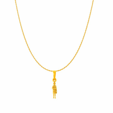 22KT Gold Plated Sterling Silver (92.5% purity) God Swaminarayan Chain Pendant (Pendant with Rope Chain) for  Women Pure Silver Swaminarayan Chain Locket for Good Health & Wealth