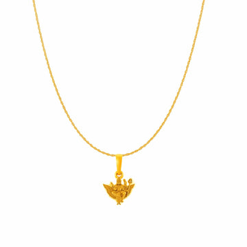 22KT Gold Plated Sterling Silver God Shani Dev Pure Silver 92.5% purity Chain pendant by Shani Dev Pendant (Pendant with Rope Chain-18 inches)