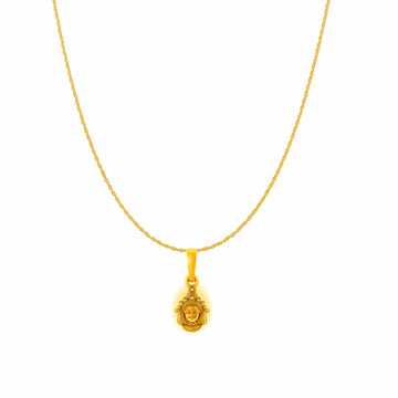 22KT Gold Plated Sterling Silver God Durga Maa Pure Silver 92.5% purity Chain pendant by Durga Maa Pendant (Pendant with Rope Chain-18 inches)