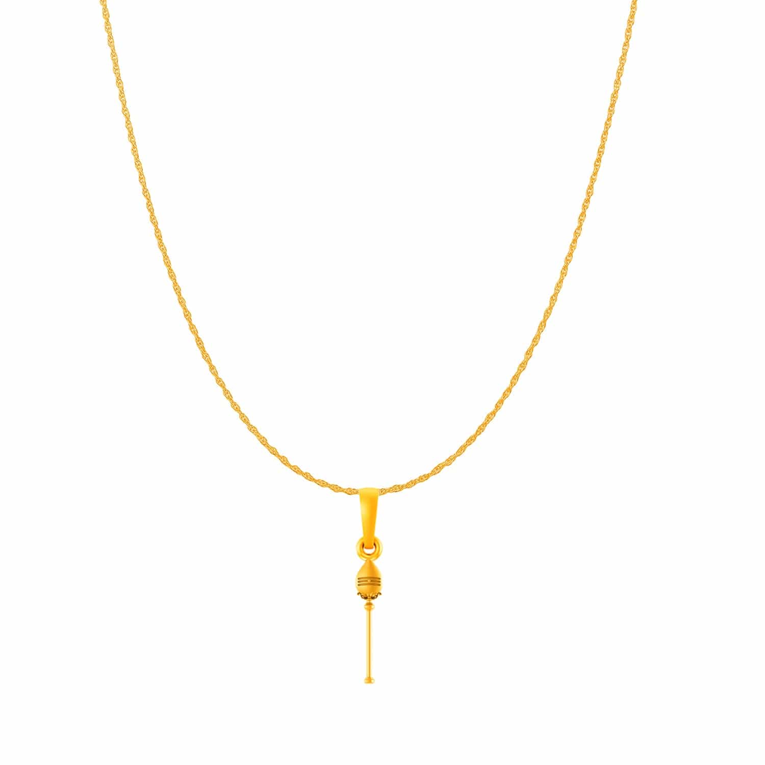 22KT Gold Plated Sterling Silver Spiritual Vel Pandel 92.5% purity Chain pendant by Vel Pandel Pendant (Pendant with Rope Chain-18 inches)