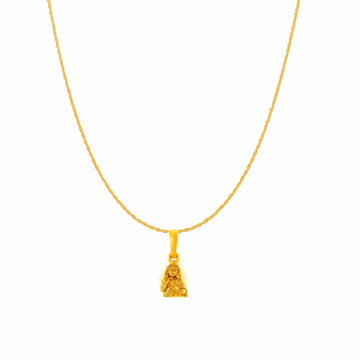 22KT Gold Plated Sterling Silver God Kartikeya Pure Silver 92.5% purity Chain pendant by Murugan Pendant (Pendant with Rope Chain-18 inches)