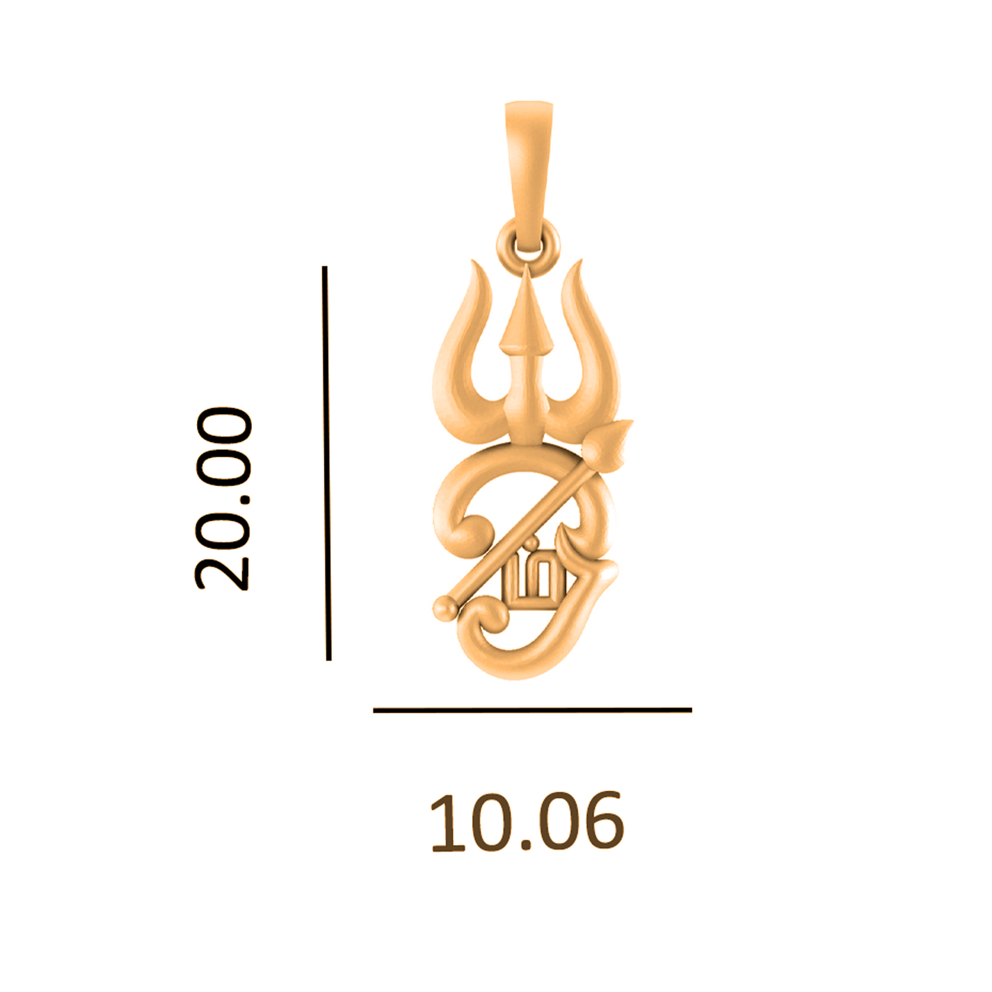 22KT Gold Plated Sterling Silver Spiritual Tamil OM 92.5% purity Chain pendant by for Women (Pendant with Rope Chain-18 inches)