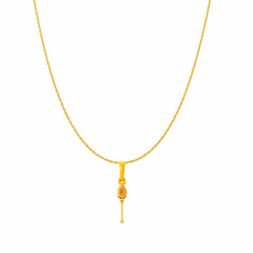 22KT Gold Plated Sterling Silver God Kartikeya Pure Silver 92.5% purity Chain pendant by Murugan Pendant (Pendant with Rope Chain-18 inches)