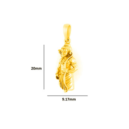 22KT Gold Plated Sterling Silver (92.5% Purity) God Ram Ji chain Pendant (with 92.5% purity) (Locket with Rope Chain-18 inches) for Women