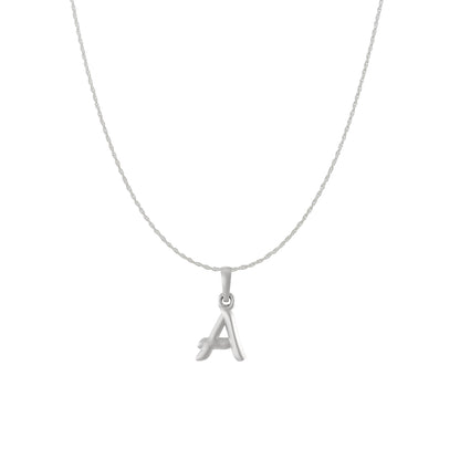 Akshat Sapphire Sterling Silver (92.5% purity) precious Name alphabet chain pendant (Pendnat with rope chain) pure silver designer alphabet chain locket