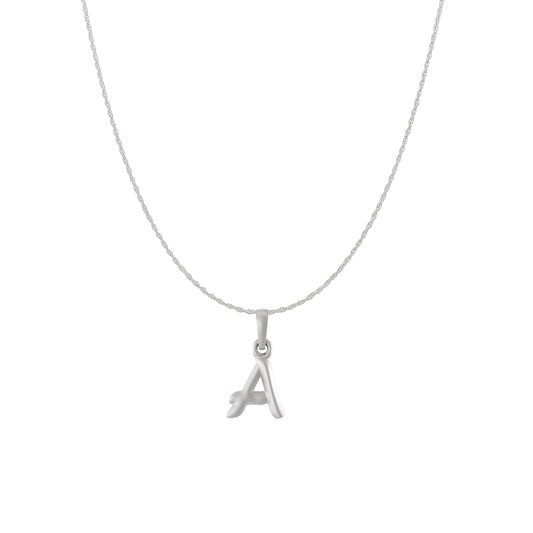 Akshat Sapphire Sterling Silver (92.5% purity) precious Name alphabet chain pendant (Pendnat with rope chain) pure silver designer alphabet chain locket