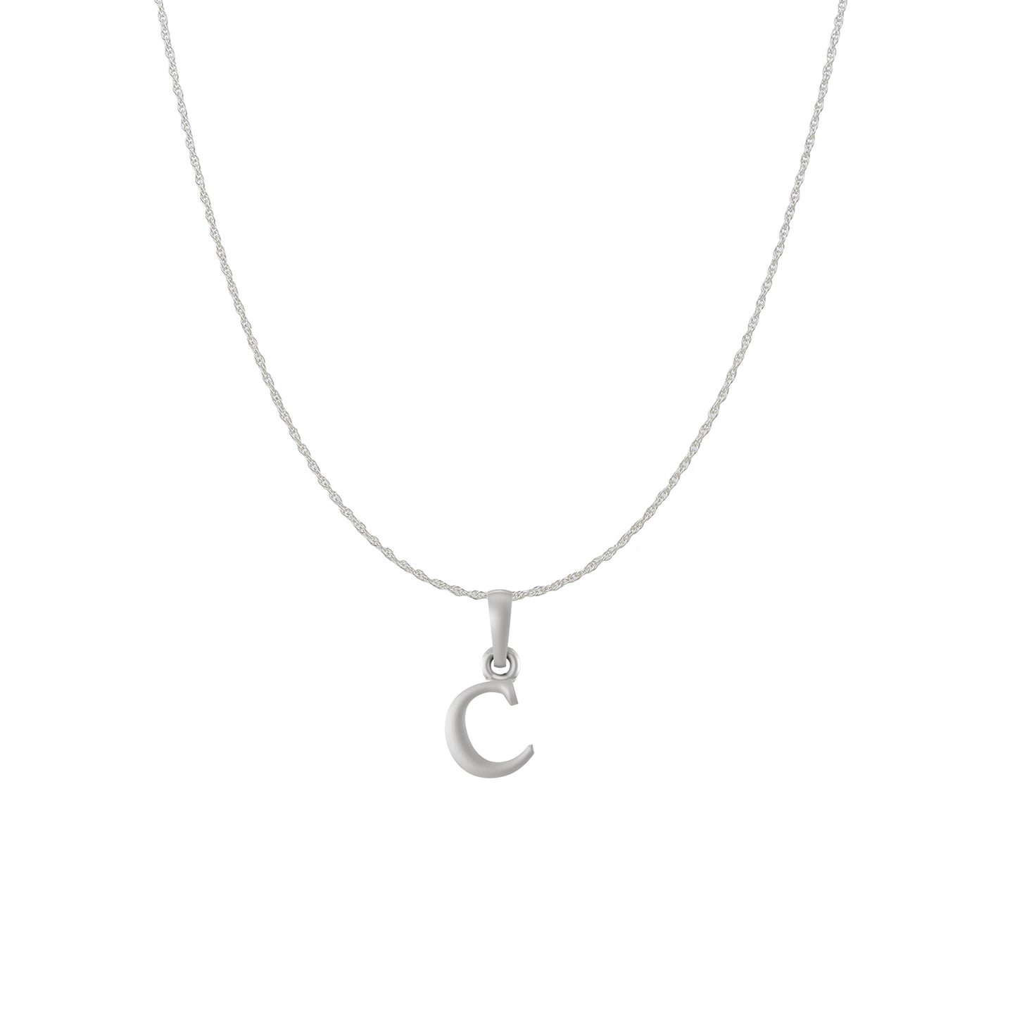 Akshat Sapphire Sterling Silver (92.5% purity) precious Name alphabet chain pendant (Pendnat with rope chain) pure silver designer alphabet chain locket