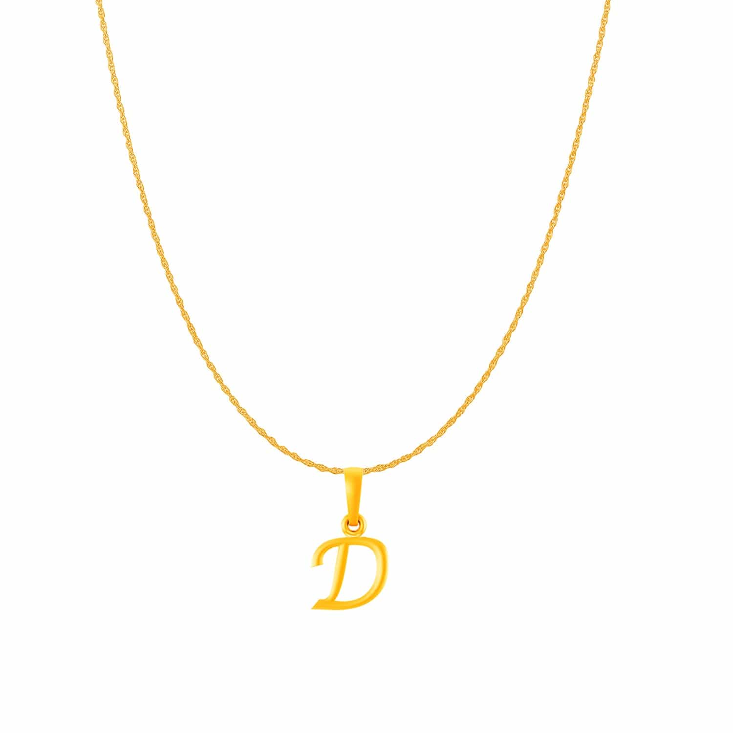 22KT Gold Plated Silver (92.5% purity) precious Name alphabet chain pendant (Pendnat with Box chain- 18 Inches) pure silver designer alphabet chain locket