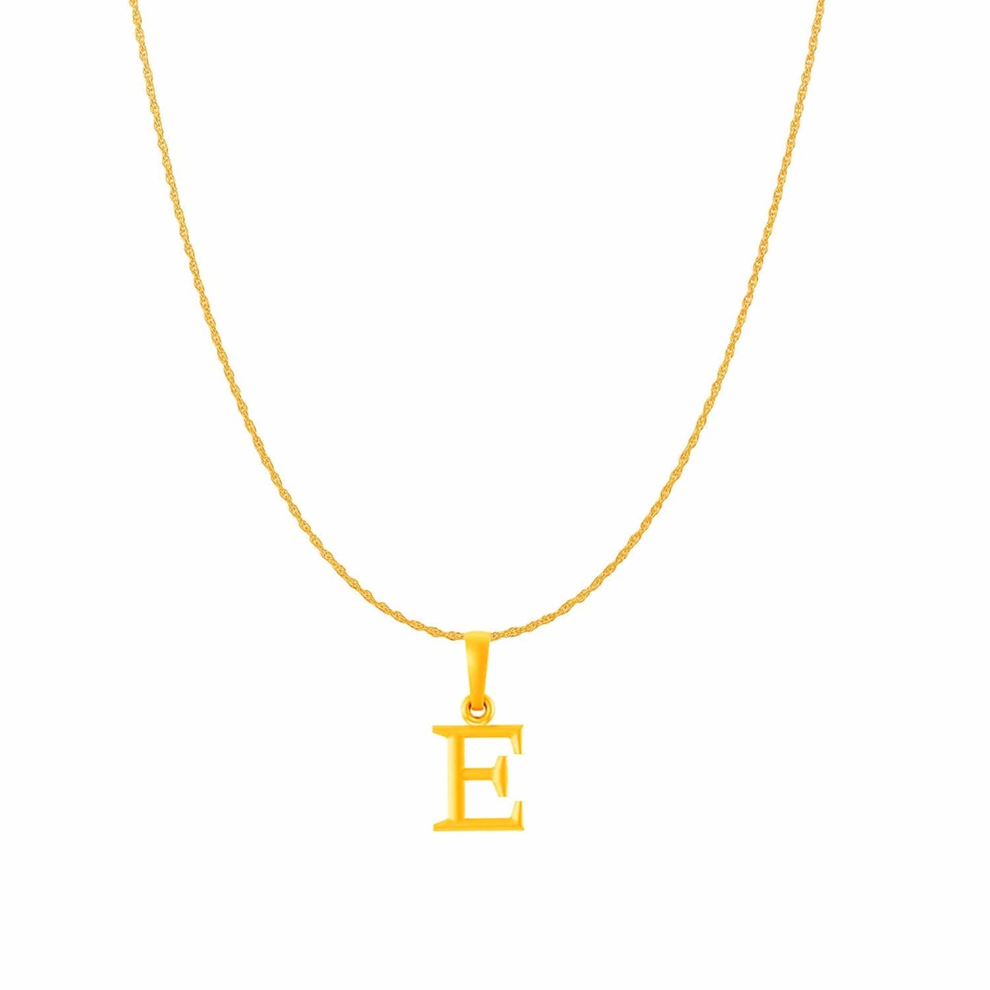 22KT Gold Plated Pure Silver (92.5% purity) precious Name alphabet chain pendant (Pendnat with Rope chain- 18 Inches) designer alphabet chain locket