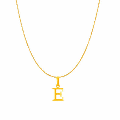 22KT Gold Plated Pure Silver (92.5% purity) precious Name alphabet chain pendant (Pendnat with Rope chain- 18 Inches) designer alphabet chain locket