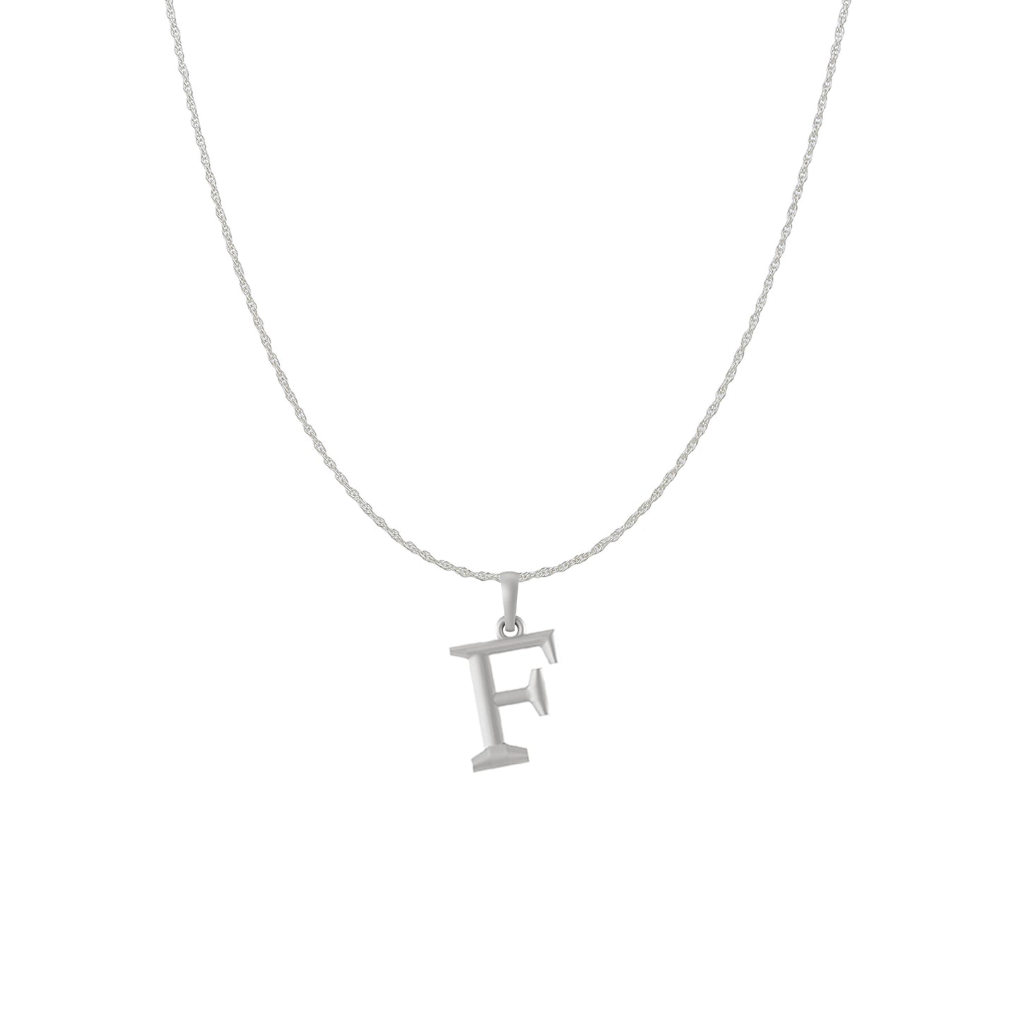 Akshat Sapphire Sterling Silver (92.5% purity) precious Name alphabet chain pendant (Pendnat with rope chain) pure silver designer alphabet chain locket