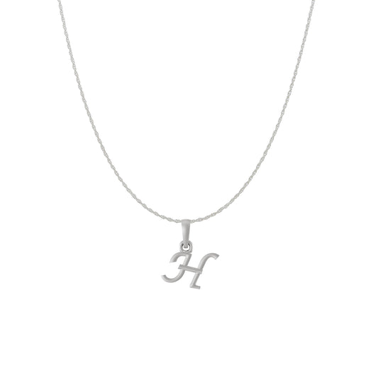 Akshat Sapphire Sterling Silver (92.5% purity) precious Name alphabet chain pendant (Pendnat with rope chain) pure silver designer alphabet chain locket