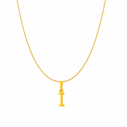 22KT Gold Plated Pure Silver (92.5% purity) precious Name alphabet chain pendant (Pendnat with Rope chain- 18 Inches) designer alphabet chain locket