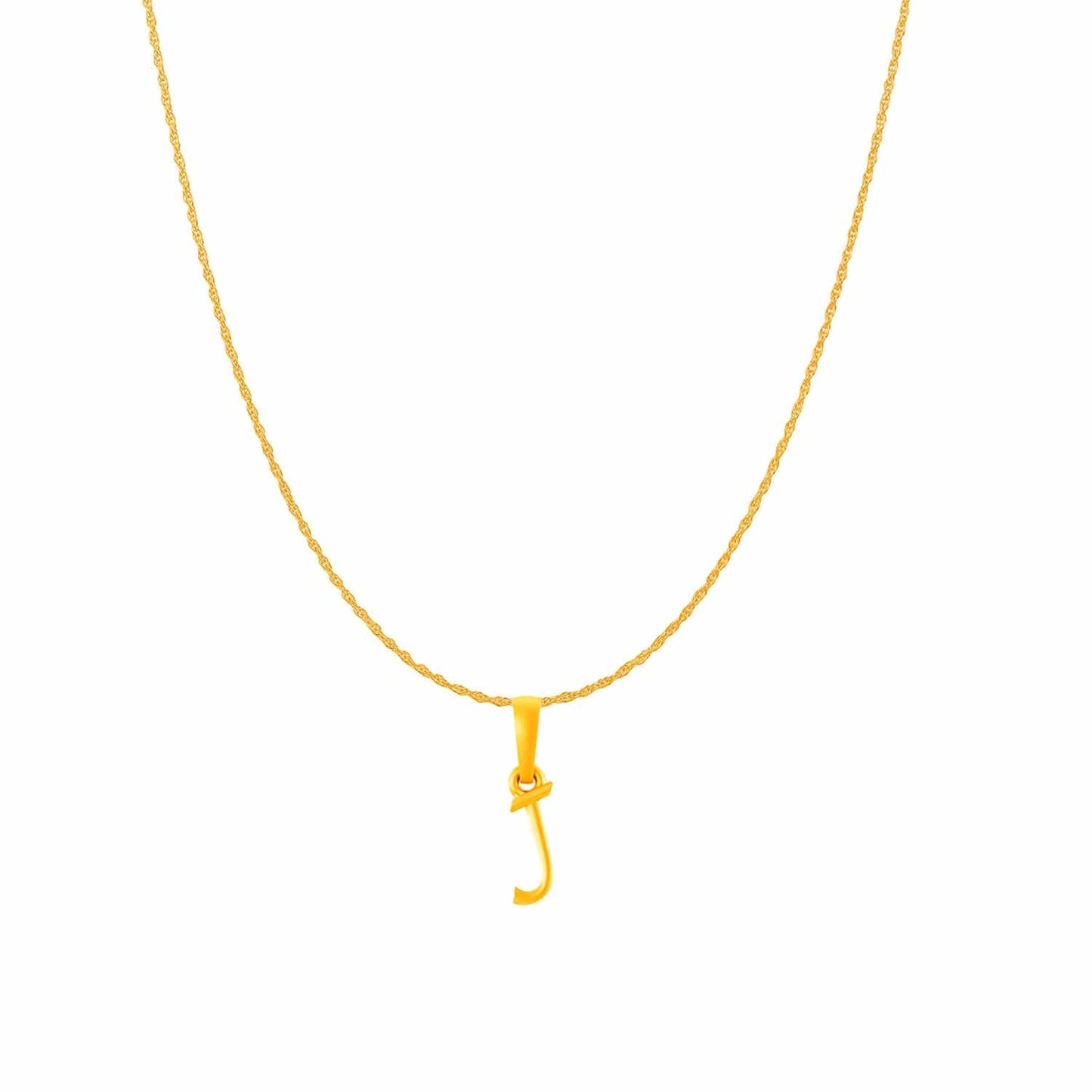 22KT Gold Plated Pure Silver (92.5% purity) precious Name alphabet chain pendant (Pendnat with Rope chain- 18 Inches) designer alphabet chain locket