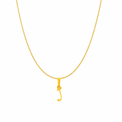22KT Gold Plated Pure Silver (92.5% purity) precious Name alphabet chain pendant (Pendnat with Rope chain- 18 Inches) designer alphabet chain locket