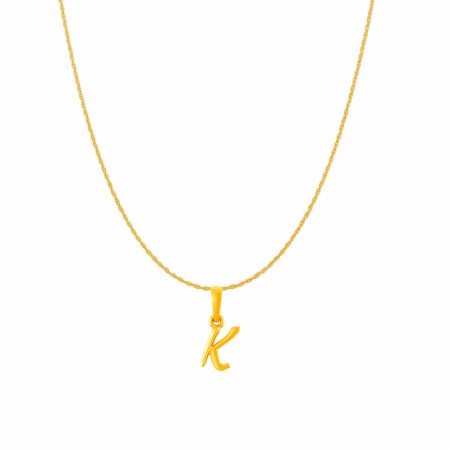 22KT Gold Plated Silver (92.5% purity) precious Name alphabet chain pendant (Pendnat with Box chain- 18 Inches) pure silver designer alphabet chain locket