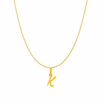 22KT Gold Plated Silver (92.5% purity) precious Name alphabet chain pendant (Pendnat with Box chain- 18 Inches) pure silver designer alphabet chain locket