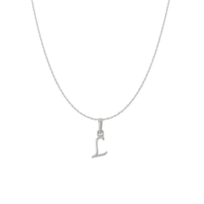 Sterling Silver (92.5% purity) precious Name alphabet chain pendant (Pendnat with rope chain) pure silver designer alphabet chain locket