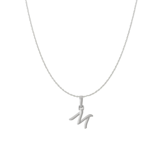Akshat Sapphire Sterling Silver (92.5% purity) precious Name alphabet chain pendant (Pendnat with rope chain) pure silver designer alphabet chain locket