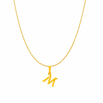 22KT Gold Plated Silver (92.5% purity) precious Name alphabet chain pendant (Pendnat with Box chain- 18 Inches) pure silver designer alphabet chain locket