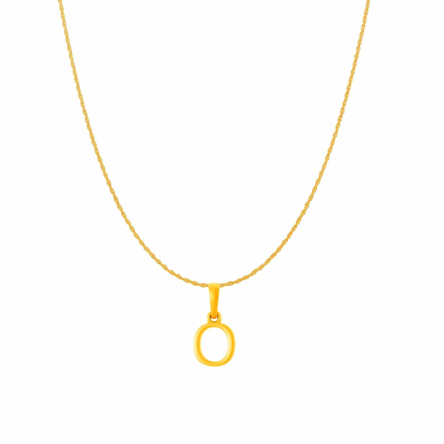 22KT Gold Plated Pure Silver (92.5% purity) precious Name alphabet chain pendant (Pendnat with Rope chain- 18 Inches) designer alphabet chain locket
