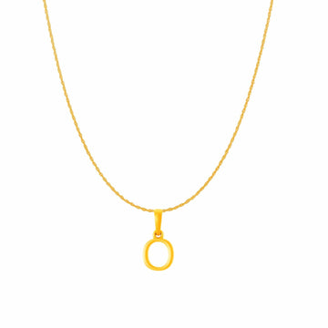22KT Gold Plated Silver (92.5% purity) precious Name alphabet chain pendant (Pendnat with Box chain- 18 Inches) pure silver designer alphabet chain locket