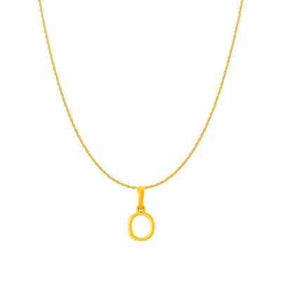 22KT Gold Plated Pure Silver (92.5% purity) precious Name alphabet chain pendant (Pendnat with Rope chain- 18 Inches) designer alphabet chain locket