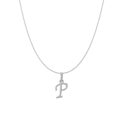 Akshat Sapphire Sterling Silver (92.5% purity) precious Name alphabet chain pendant (Pendnat with rope chain) pure silver designer alphabet chain locket