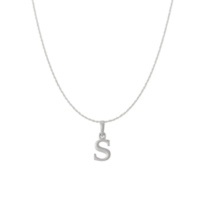 Akshat Sapphire Sterling Silver (92.5% purity) precious Name alphabet chain pendant (Pendnat with rope chain) pure silver designer alphabet chain locket