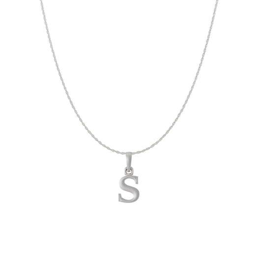 Akshat Sapphire Sterling Silver (92.5% purity) precious Name alphabet chain pendant (Pendnat with rope chain) pure silver designer alphabet chain locket