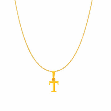 22KT Gold Plated Silver (92.5% purity) precious Name alphabet chain pendant (Pendnat with Box chain- 18 Inches) pure silver designer alphabet chain locket