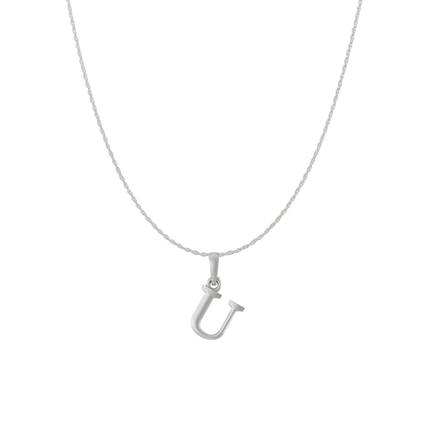 Akshat Sapphire Sterling Silver (92.5% purity) precious Name alphabet chain pendant (Pendnat with rope chain) pure silver designer alphabet chain locket