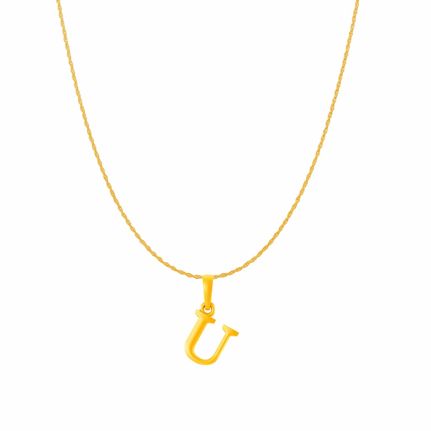 22KT Gold Plated Silver (92.5% purity) precious Name alphabet chain pendant (Pendnat with Box chain- 18 Inches) pure silver designer alphabet chain locket