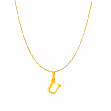 22KT Gold Plated Silver (92.5% purity) precious Name alphabet chain pendant (Pendnat with Box chain- 18 Inches) pure silver designer alphabet chain locket
