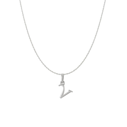 Akshat Sapphire Sterling Silver (92.5% purity) precious Name alphabet chain pendant (Pendnat with rope chain) pure silver designer alphabet chain locket