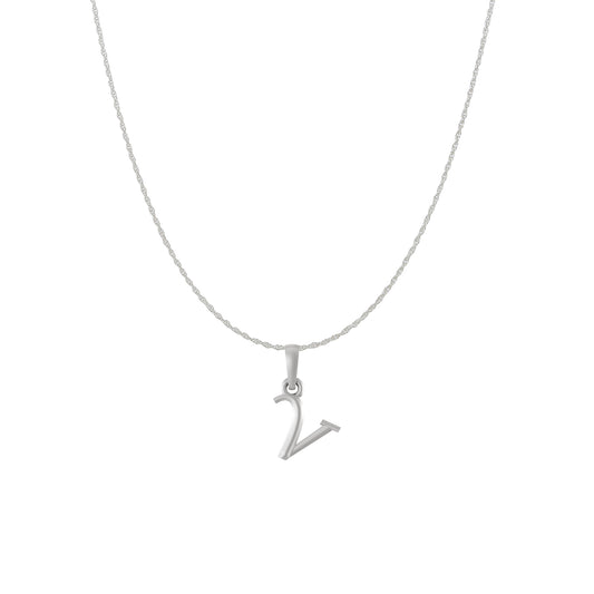 Akshat Sapphire Sterling Silver (92.5% purity) precious Name alphabet chain pendant (Pendnat with rope chain) pure silver designer alphabet chain locket