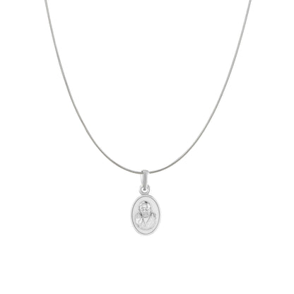 AKSHAT SAPPHIRE Sterling Silver (Silver with 92.5% purity) God Shree Sai Baba chain Pendant (Pendant with Snake Chain) for Men & Women Pure Sterling Silver Lord Sai Baba chain Locket For Good Wealth & Health