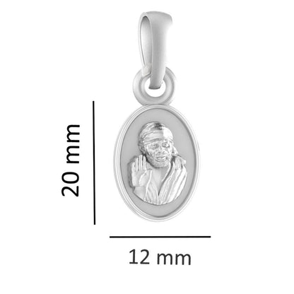 AKSHAT SAPPHIRE Sterling Silver (Silver with 92.5% purity) God Shree Sai Baba chain Pendant (Pendant with Snake Chain) for Men & Women Pure Sterling Silver Lord Sai Baba chain Locket For Good Wealth & Health