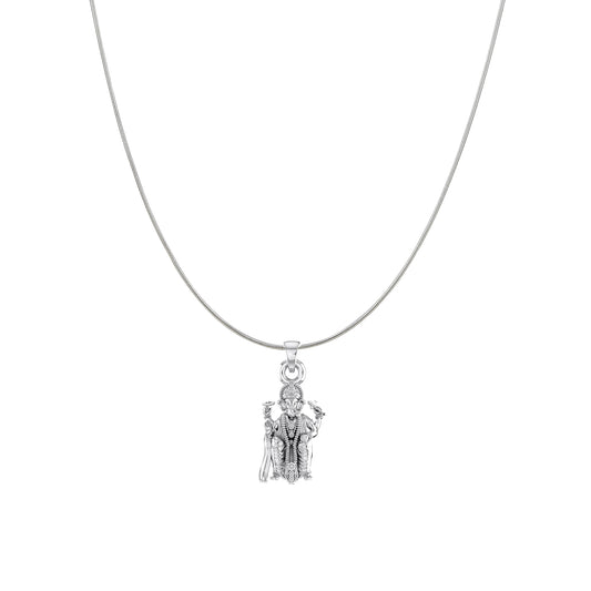 Akshat Sapphire Sterling Silver (92.5% purity) God Ganesha Chain Pendant (Pendant with Snake Chain) for Men & Women Pure Silver Lord Ganapathy Chain Locket for Good Health & Wealth