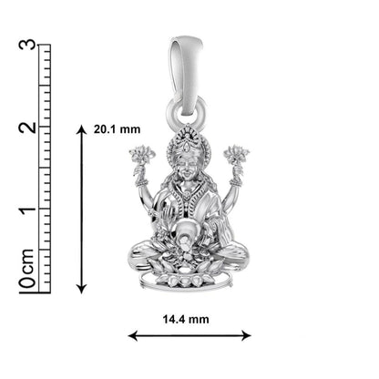 Akshat Sapphire Sterling Silver (92.5% purity) Goddess Laxmi Ji Chain Pendant (Pendant with Snake Chain) for Men & Women Pure Silver Lord Laxmi Ji Chain Locket for Health & Wealth