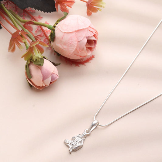 AKSHAT SAPPHIRE Sterling Silver (Silver with 92.5% purity) God Shree Sai Baba chain Pendant (Pendant with Snake Chain) for Men & Women Pure Sterling Silver Lord Sai Baba chain Locket For Good Wealth & Health